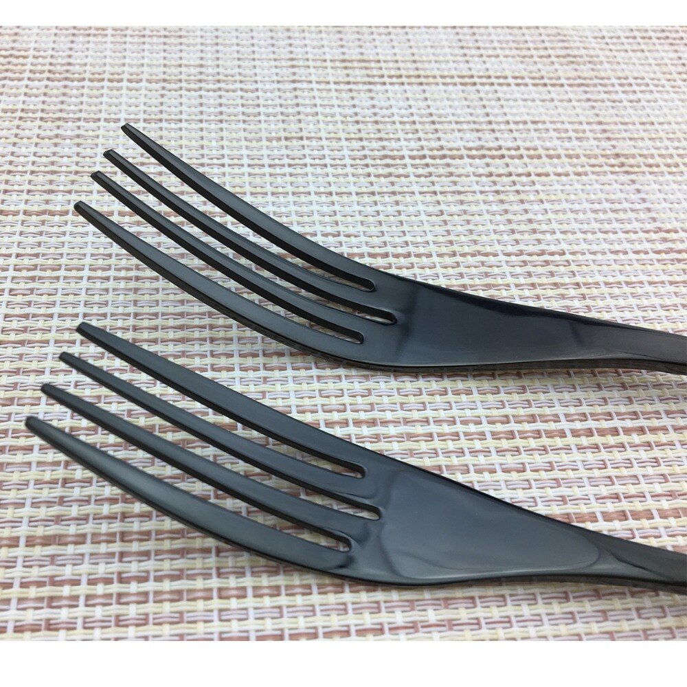 Jet Black Flatware Forks Cutlery Set - Image 4