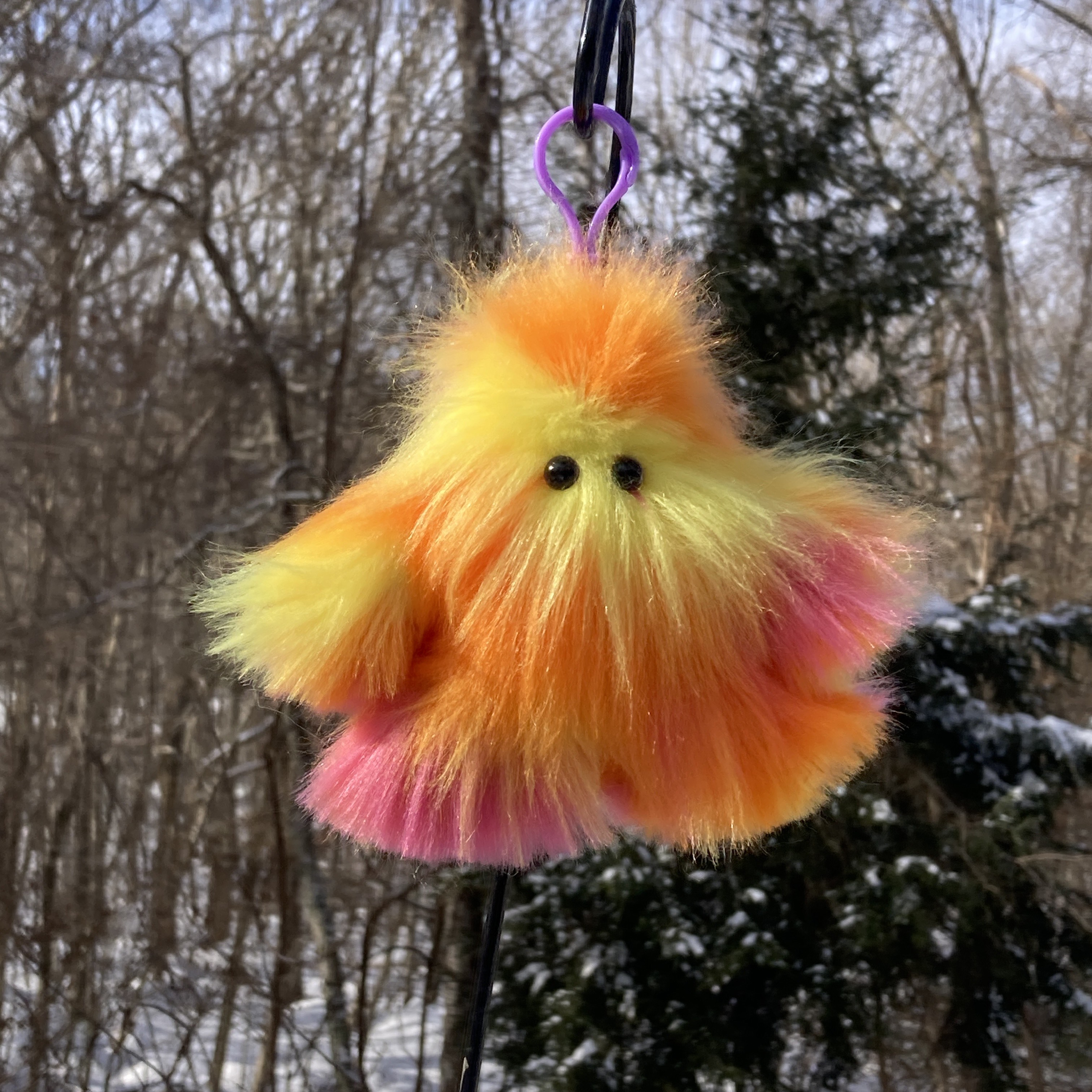 RASPBERRY SHERBET Bigfoot Tagalong -Purple eyes and Purple clip