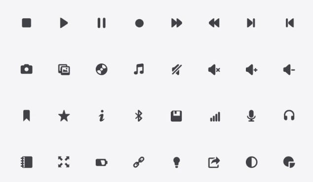 Delicate black icons