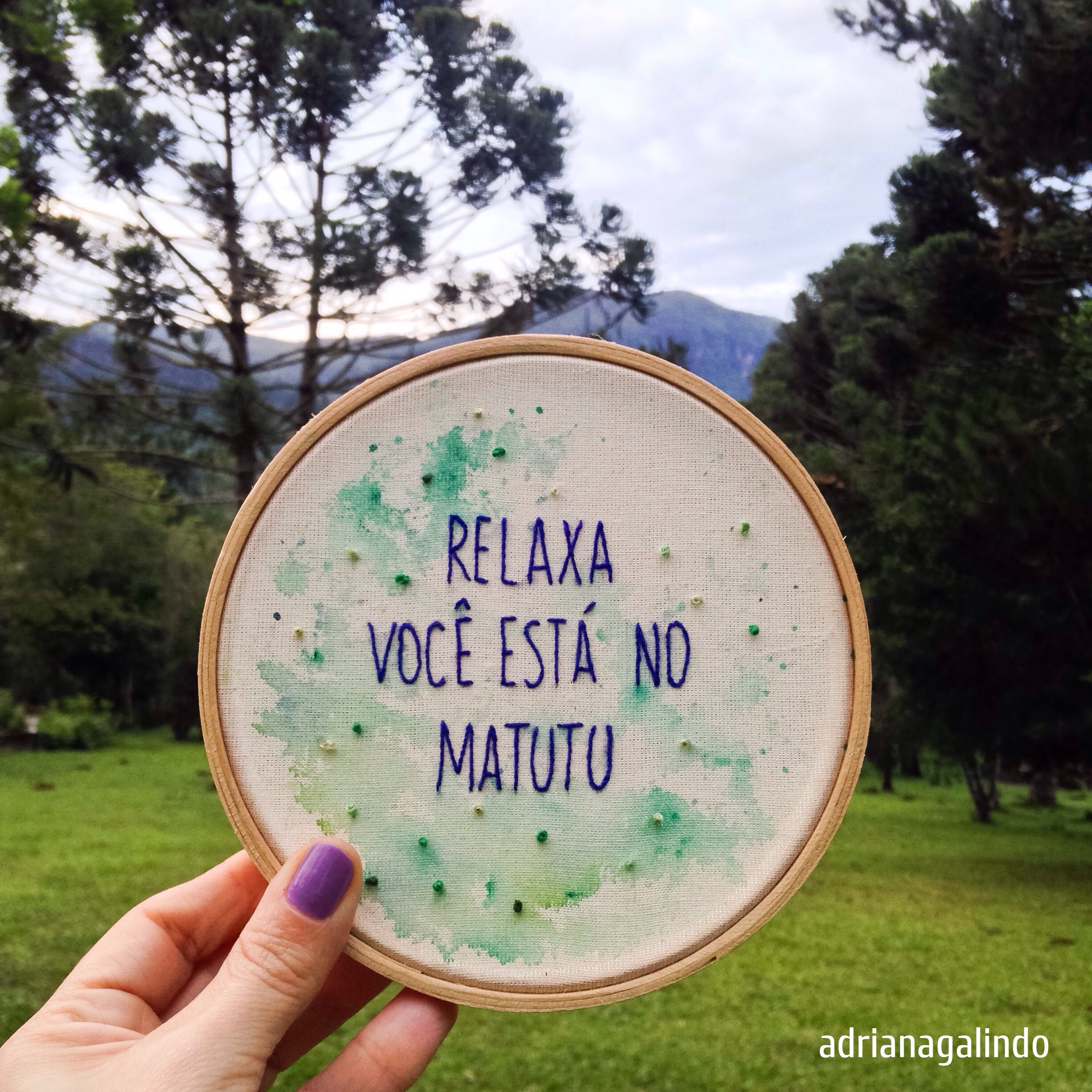 Bordado aquarelado, aro 14cm, sob encomenda