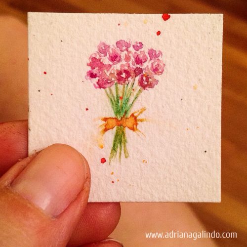 Miniature, watercolor, available