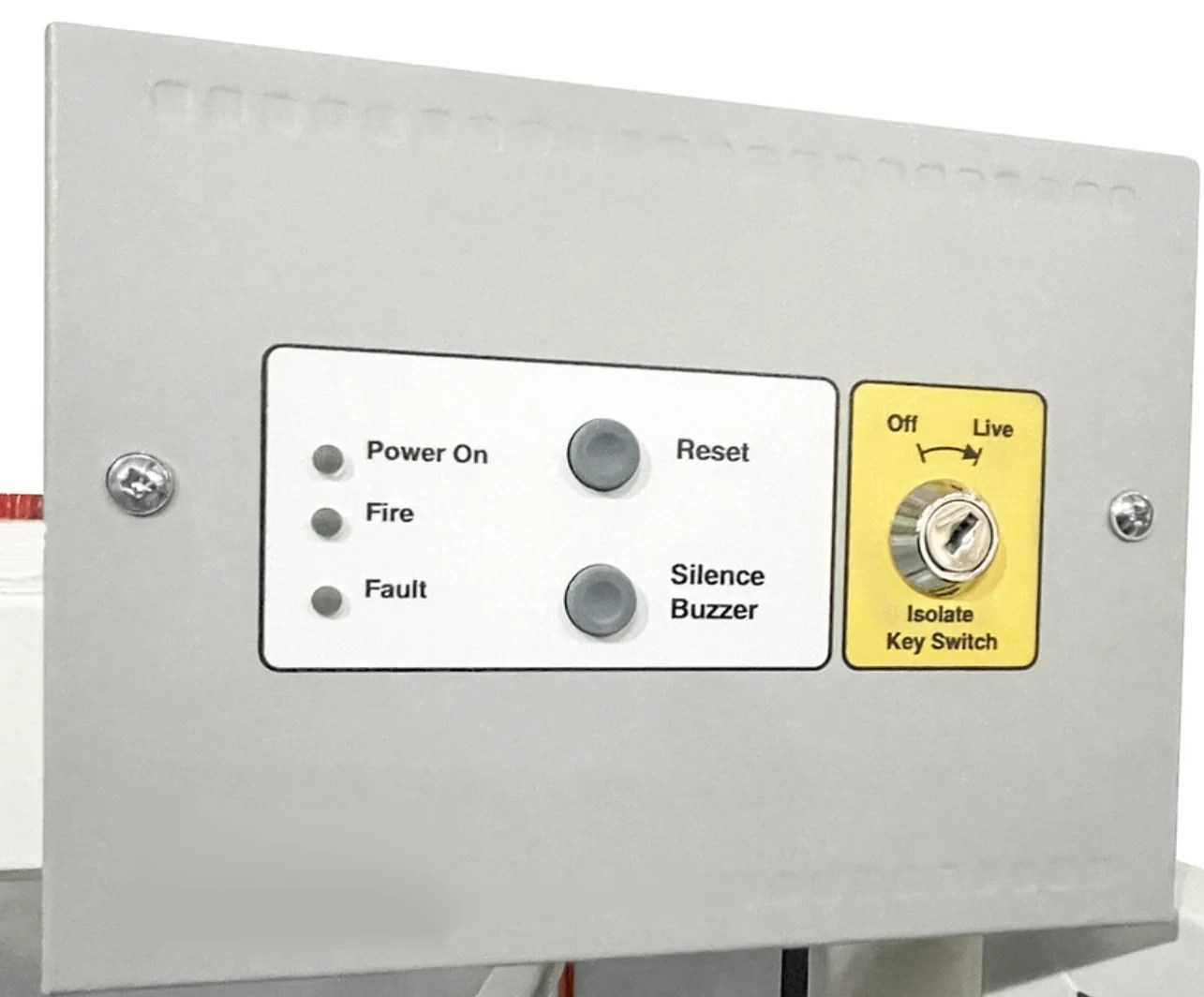 Close-up of the external fire control planned for configured Sentinel Mini cabinets
