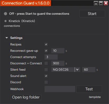 The Connection Guard window