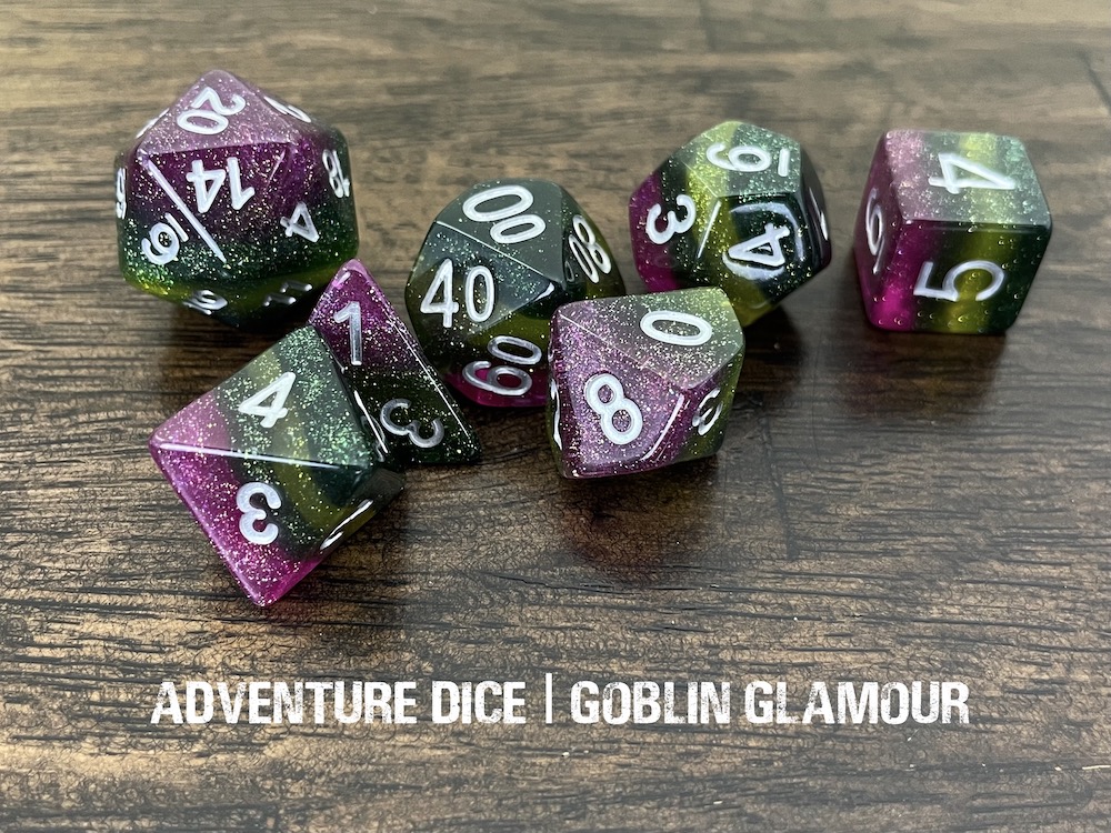 Goblin Glamour dice set Adventure Dice