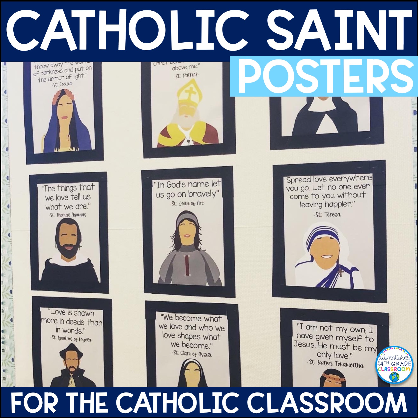 Catholic Saint Posters | Decor – Adventures of a 4th Grade Classroom, image size:1687x1687