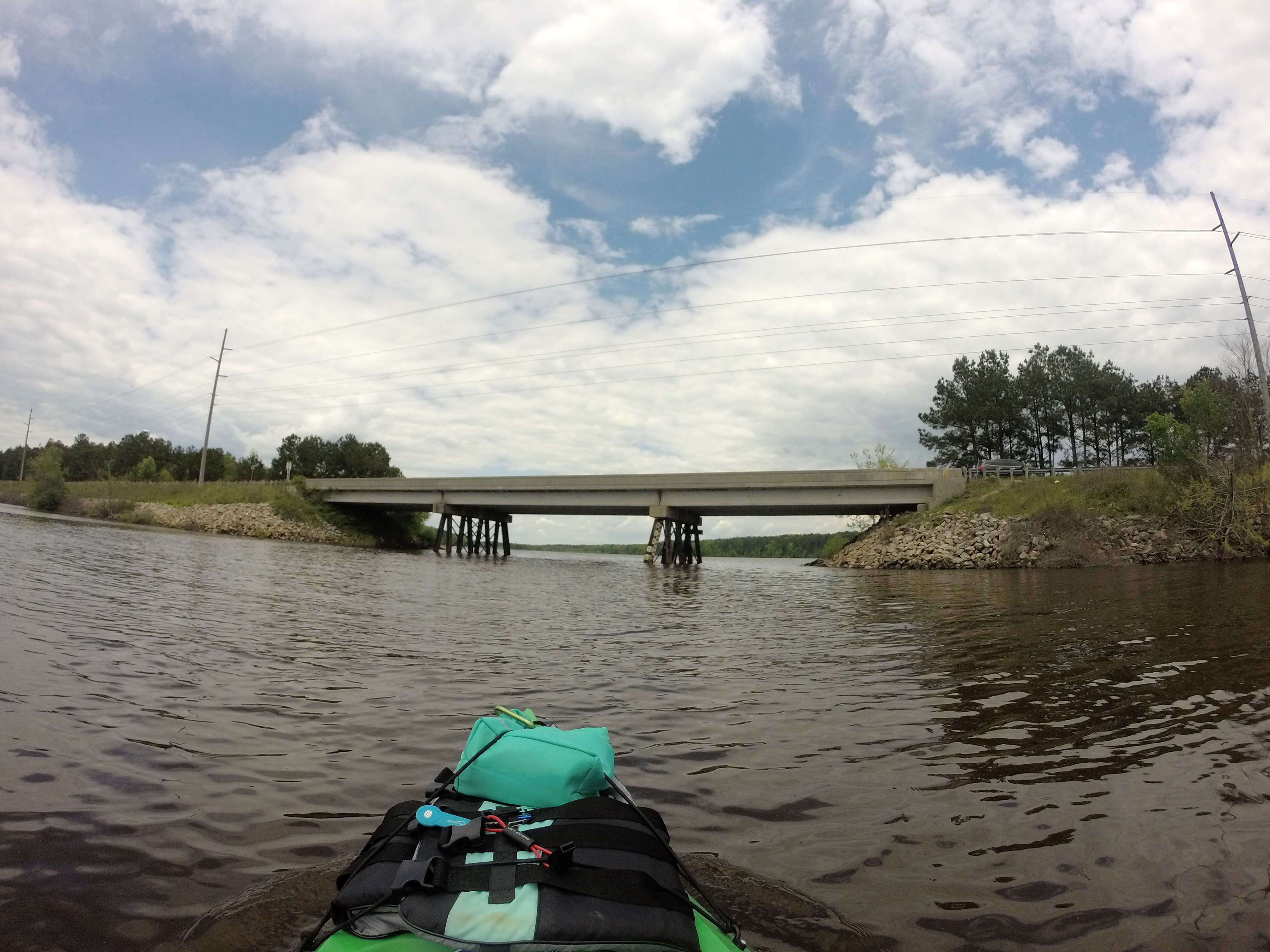 Heading under Old Weaver Road bridge