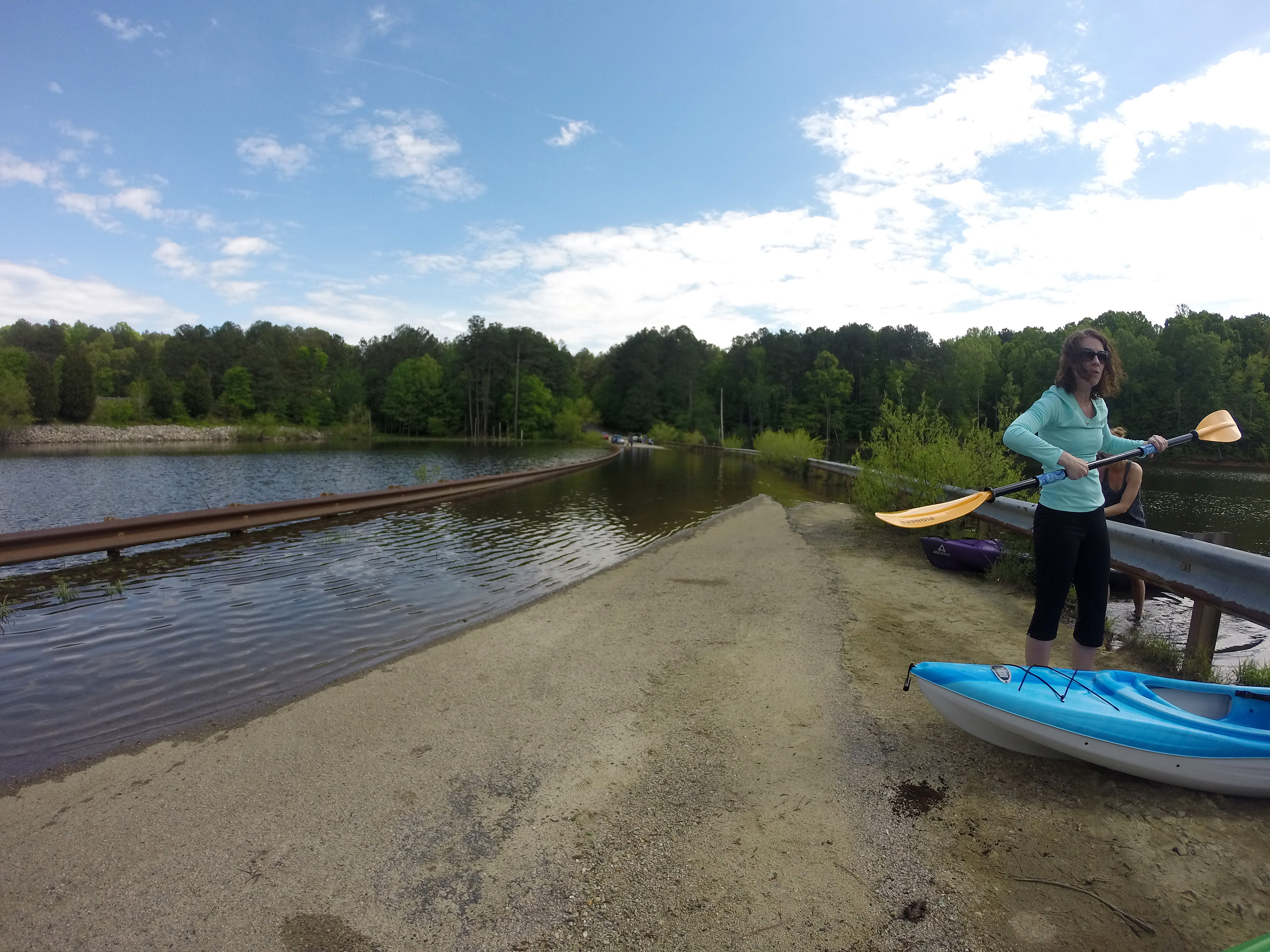 Flooded road that serves as a fishing/launching location