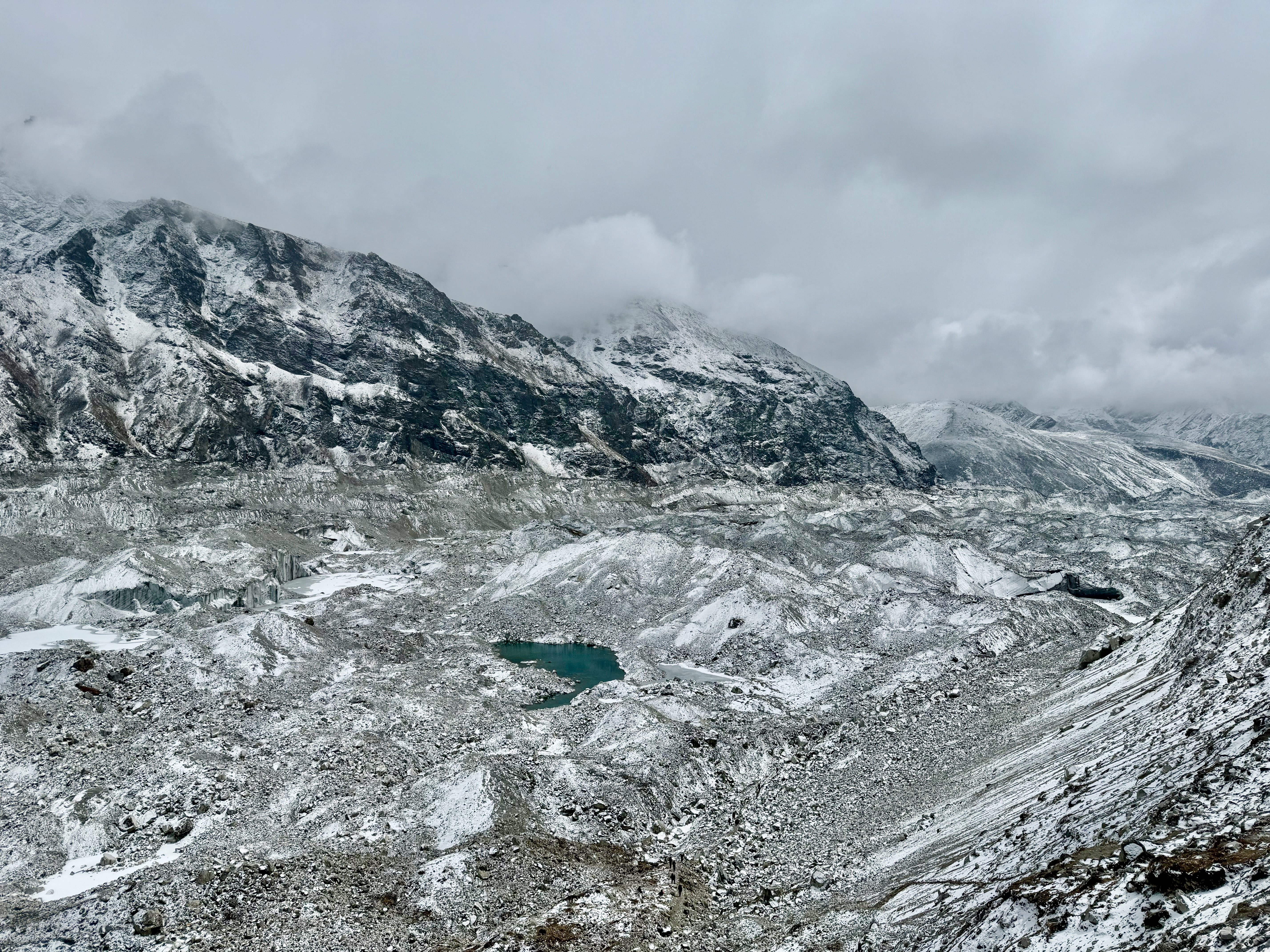 A glacier in the Himalayas on the Everest Base Camp trail.