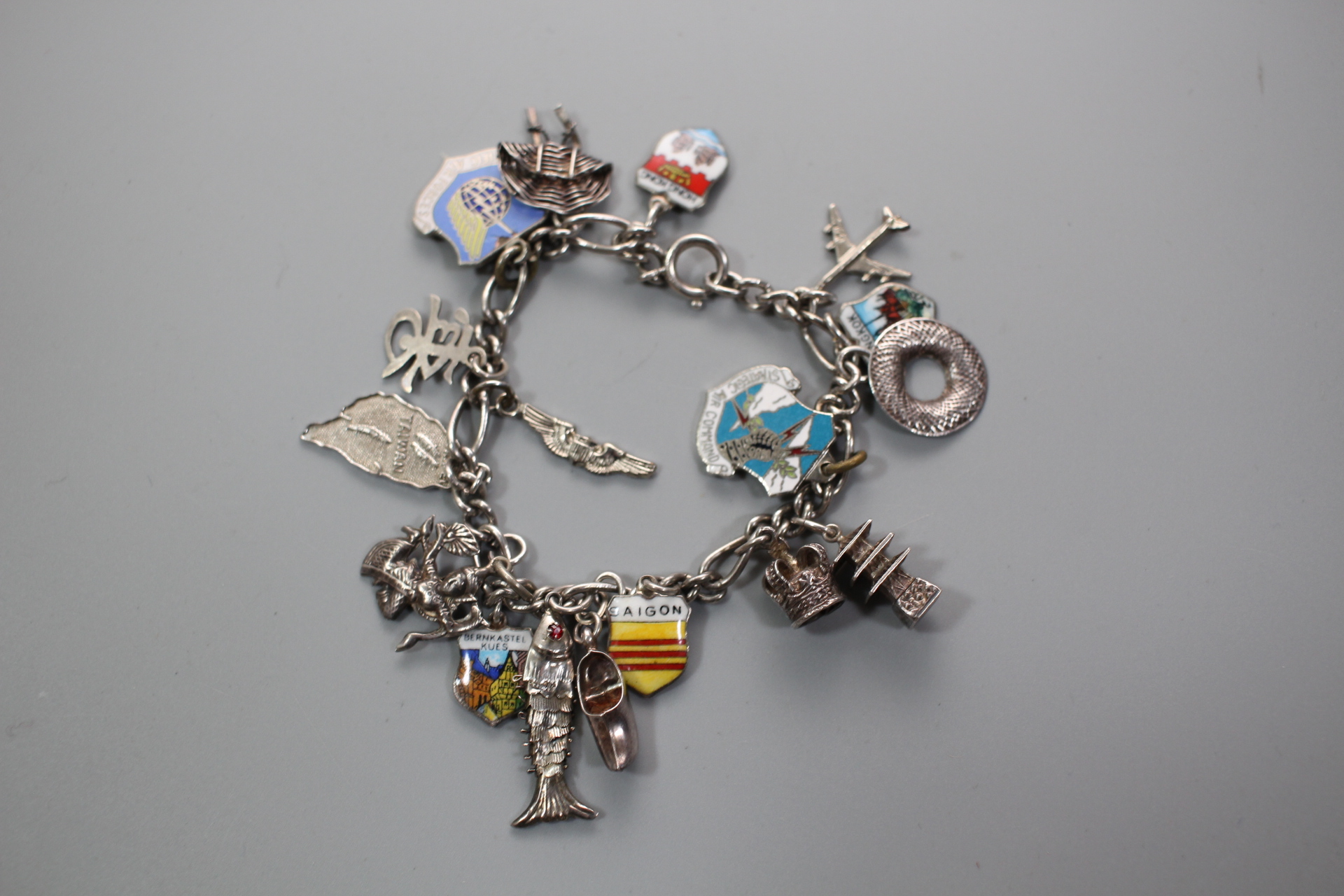 米軍 実物 SWEETHEART JEWELRY コイルブレスレット USA製1940年代ヴィンテージUS.NAVYアメリカ海軍USN錨シルバー×金