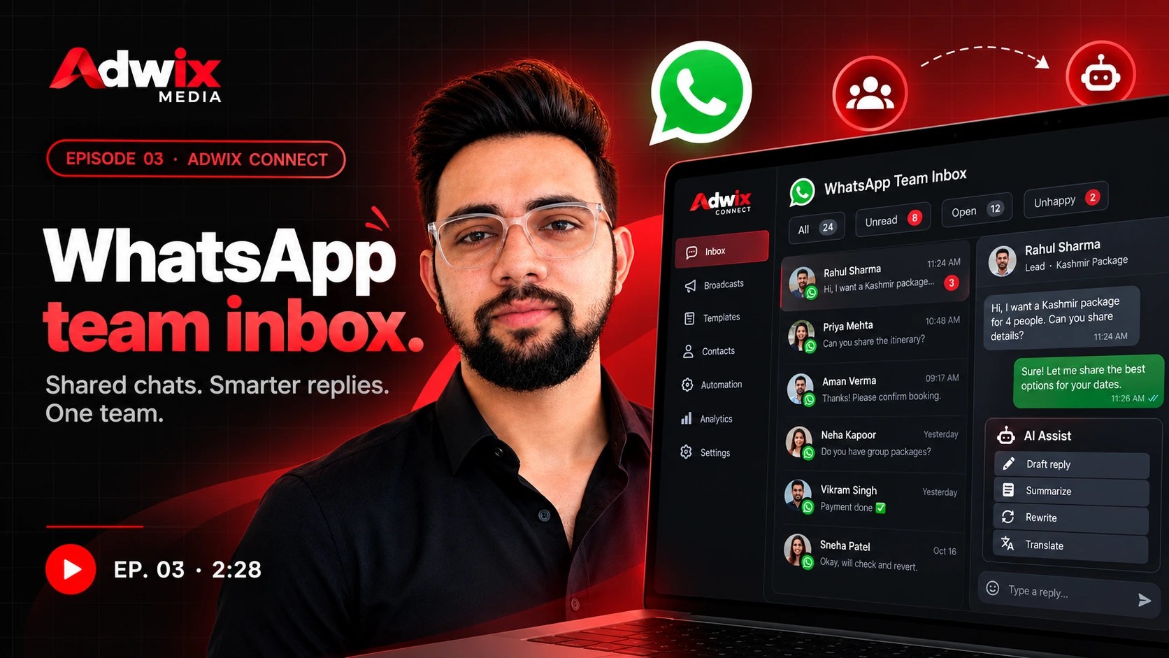 WhatsApp team inbox: how to manage customer chats with your team and AI (Episode 3)