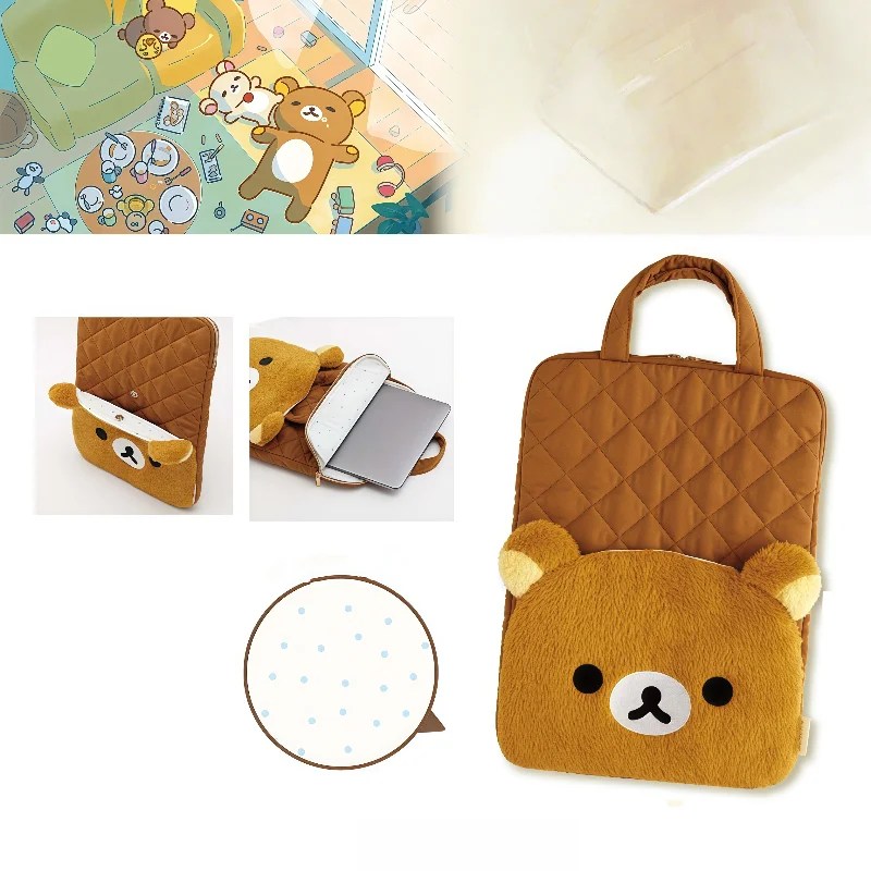 Rilakkuma חמוד יפנית מצוירת קטיפה שרוול למחשב נייד עמיד בפני זעזועים נרתיק מגן למחשב נייד נייד למחשבים ניידים Rilakkuma חמוד יפנית מצוירת קטיפה שרוול למחשב נייד עמיד בפני זעזועים נרתיק מגן למחשב נייד נייד למחשבים ניידים