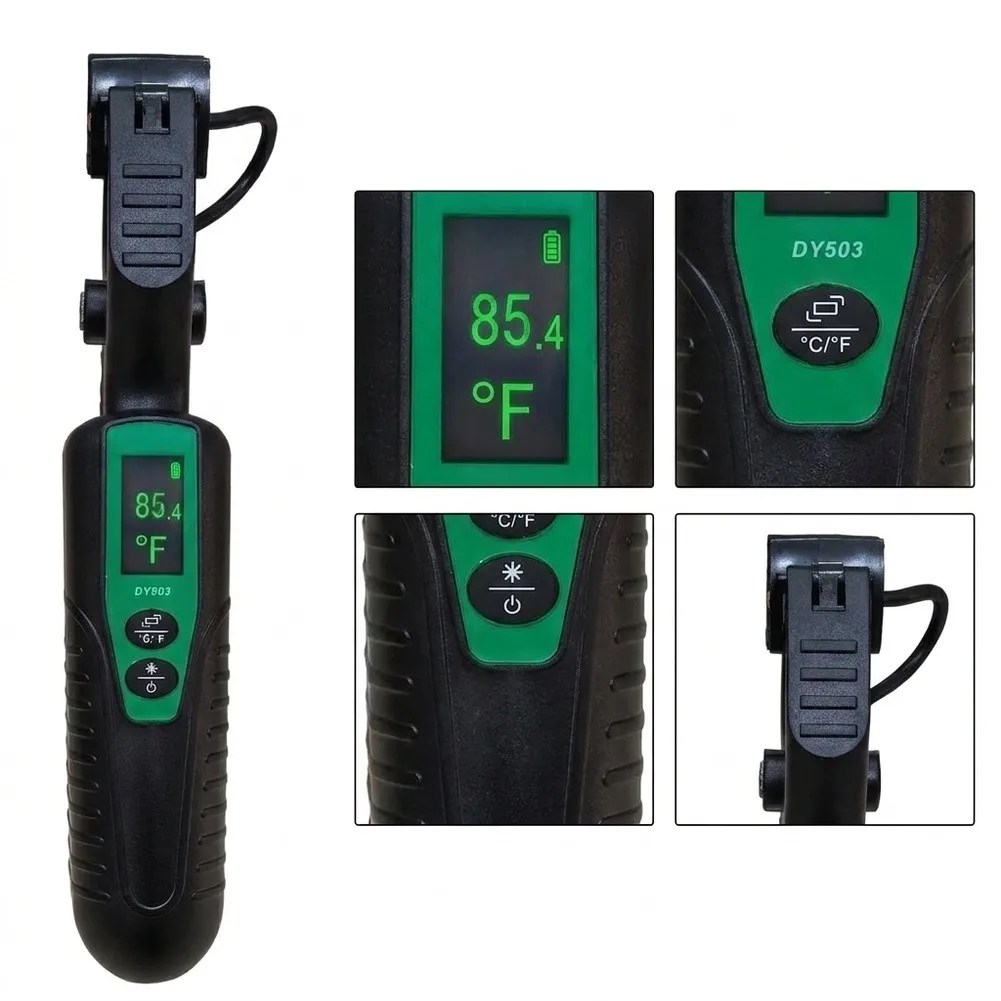Refrigerant Pipe Tester Digital Pipe Thermometer Accuracy Plus Minus 0.3C Backlit Digital Display Flexible Clamp Structure