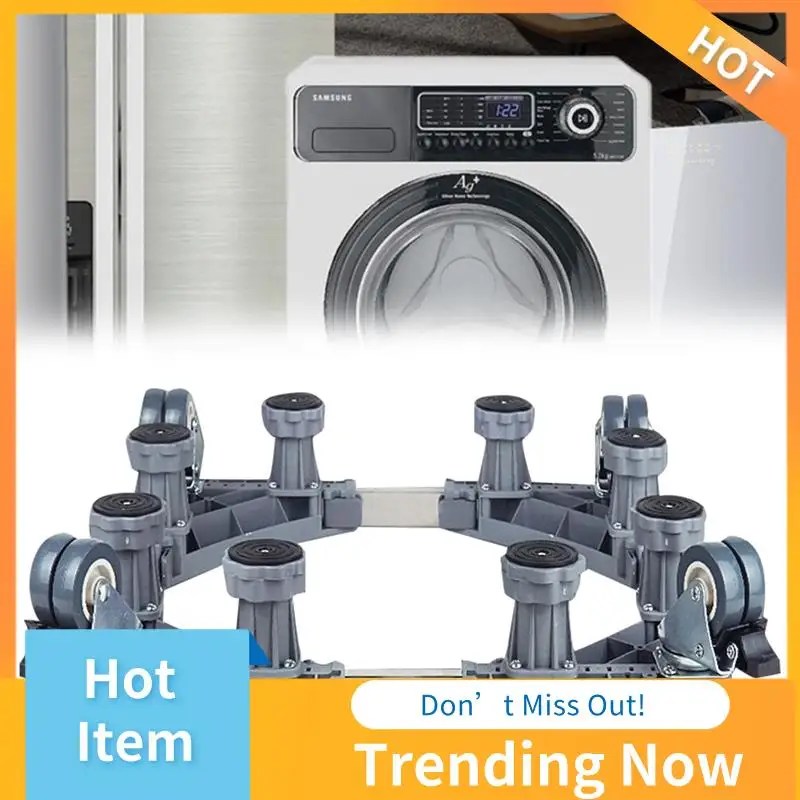 CMHI-Washing Machine Stand Adjustable Refrigerator Raised Base Mobile Roller Bracket Wheel Home Bathroom Kitchen Accessories