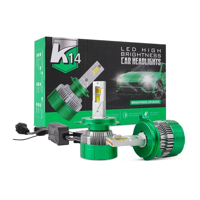 Luci Auto K14 H4 Lampada LED Bi-LED Abbaglianti Anabbaglianti 3 Colori Bianco Giallo H7 LED Canbus H1 H3 H11 Lampadina Faro LED 9005 9006 12V