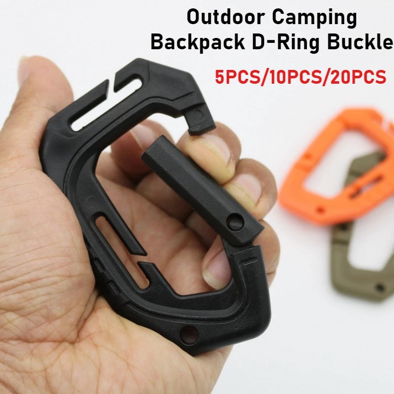 5PCS/10PCS/20PCS D-shaped quick buckles, outdoor camping backpack equipment MOLLE backpack external hook fast buckles