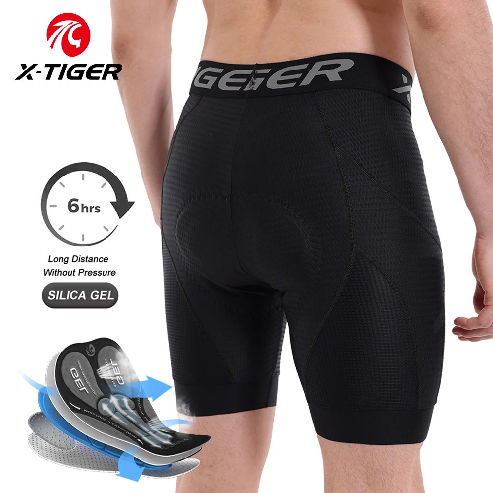 X-TIGER Herren-Radunterwäsche-Shorts, 5D-gepolstert, für Sport, Reiten, Fahrrad, Fahrrad, MTB, Liner-Shorts mit rutschfesten Beingriffen X-TIGER Herren-Radunterwäsche-Shorts, 5D-gepolstert, für Sport, Reiten, Fahrrad, Fahrrad, MTB, Liner-Shorts mit rutschfesten Beingriffen