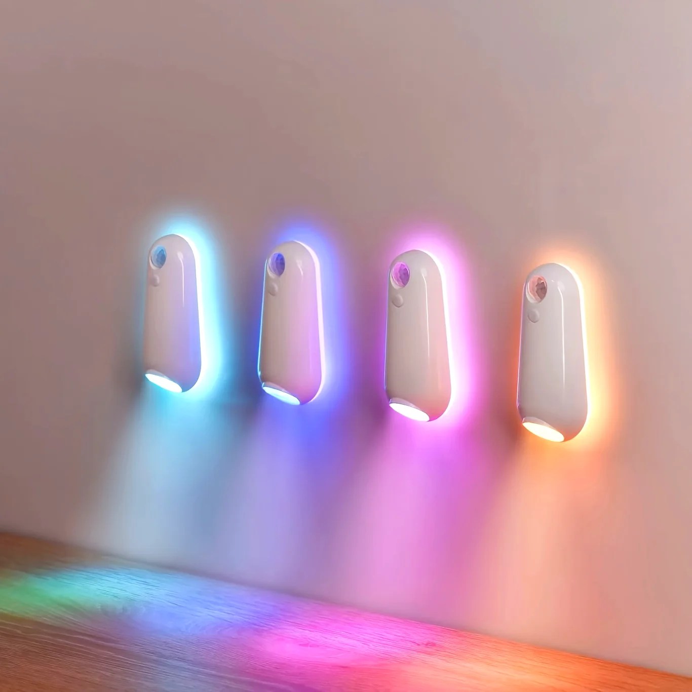 USB 충전식 LED 모션 센서 조명 |   1개 |   8가지 색상 변경, 밝기 조절 가능 |   실내 계단 모션 센서 조명