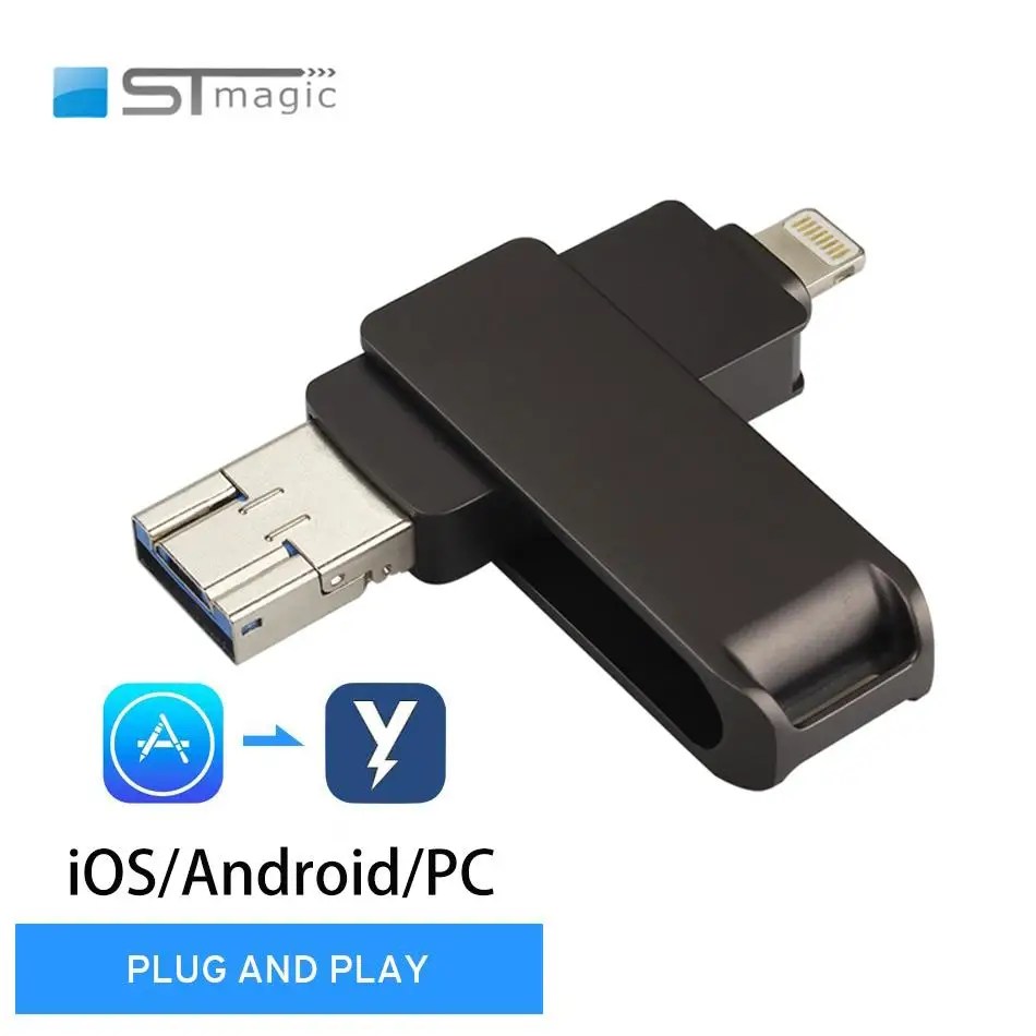 STmagic 3 ב-1 USB 3.0 כונן הבזק 256GB 128GB 32GB 64GB עבור ipad iphone 6 plus/7/7Plus/8/13/X Usb/Otg Pendrive תואם אפליקציה STmagic 3 ב-1 USB 3.0 כונן הבזק 256GB 128GB 32GB 64GB עבור ipad iphone 6 plus/7/7Plus/8/13/X Usb/Otg Pendrive תואם אפליקציה