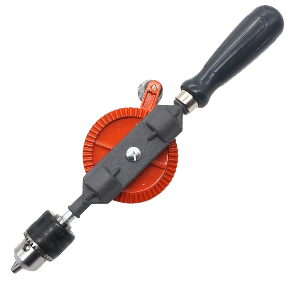 For Small Workshop Projects Manual Hand Drill Hand Drill Kit Orange No Electricity Required Chuck Key For DIY Woodworking