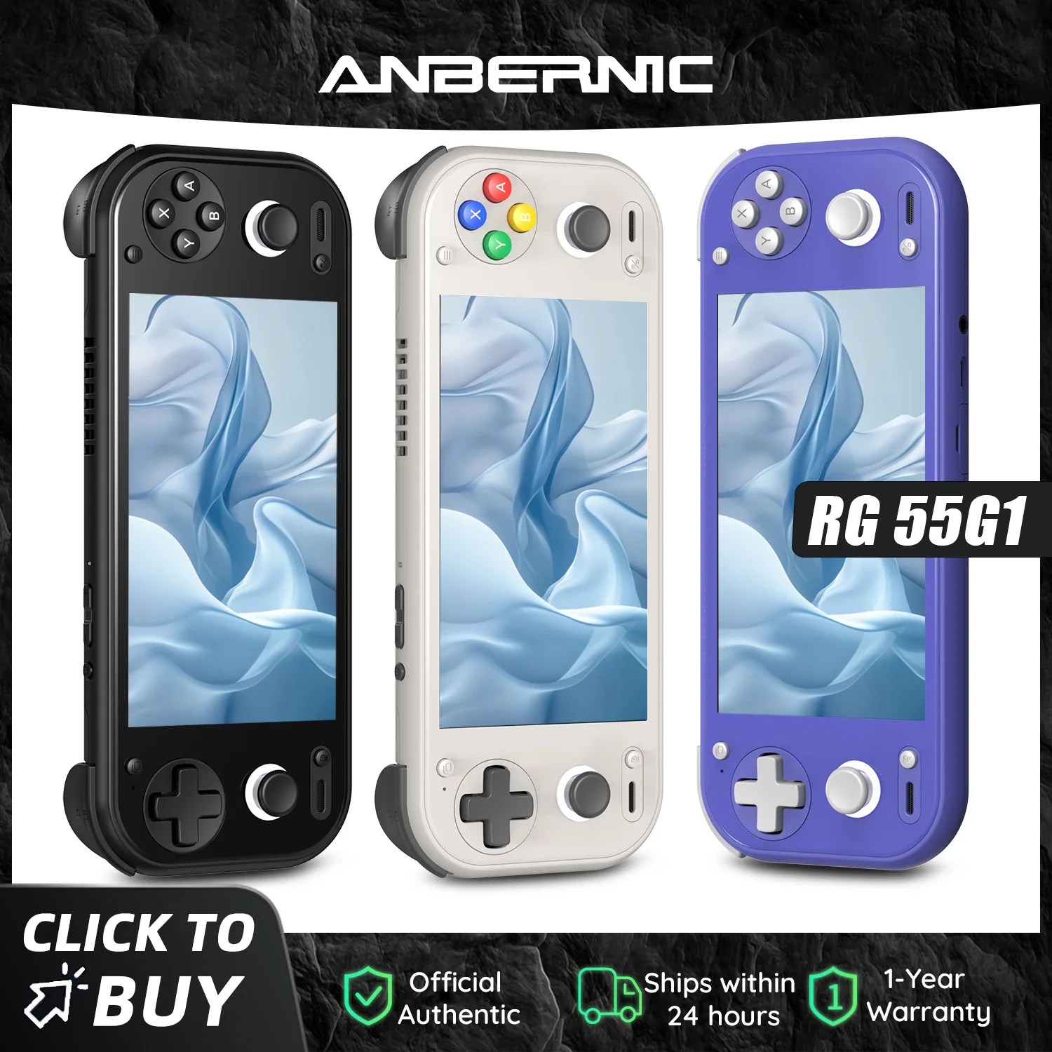 Console de jeu portable rétro Anbernic RG 55G1 Android 14 RG55G1 avec écran tactile IPS de 5,5 pouces, joystick Hall 3D, éclairage RGB Console de jeu portable rétro Anbernic RG 55G1 Android 14 RG55G1 avec écran tactile IPS de 5,5 pouces, joystick Hall 3D, éclairage RGB