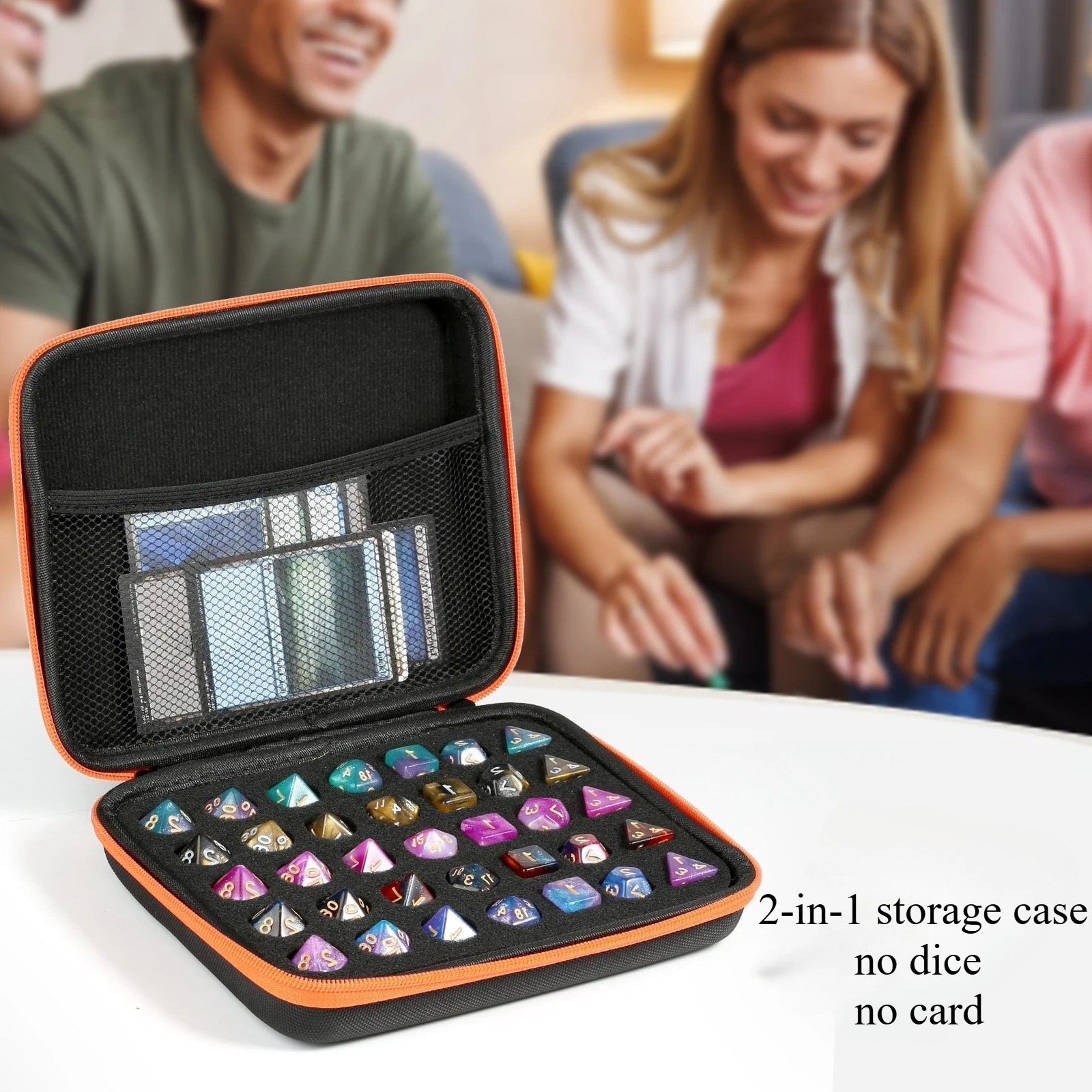DND Dice Storage Case for Detachable Dice Sponge and Tray, D6 D20 Set Bag for Dungeons Dragons RPG, Table Games Case ,Only Bag