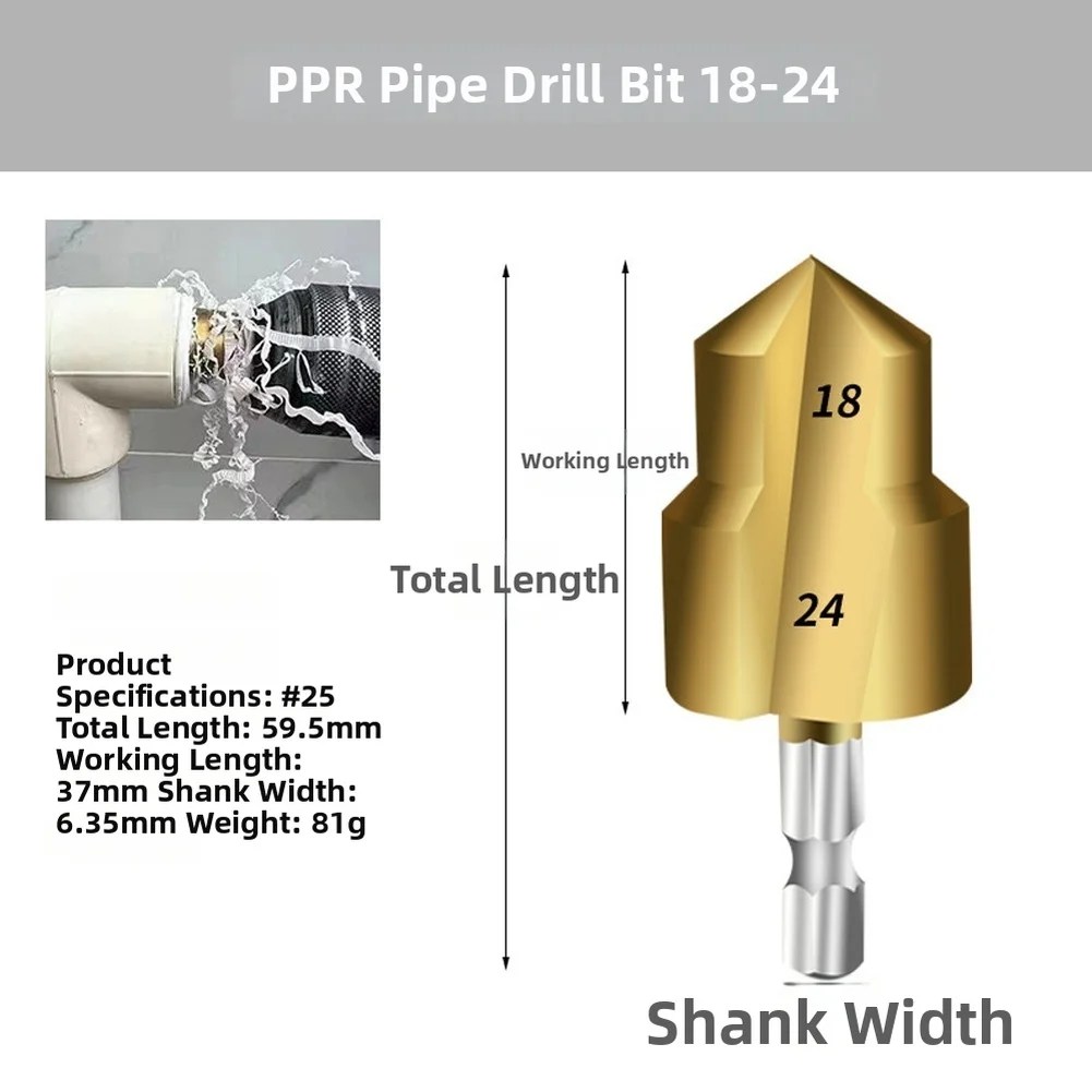 3pcs PPR Lifting Drill Bit 20/25/32mm Step Drill Bit Set Hex Shank Hole Opener Drill Bits For Water Pipe Connection Tool