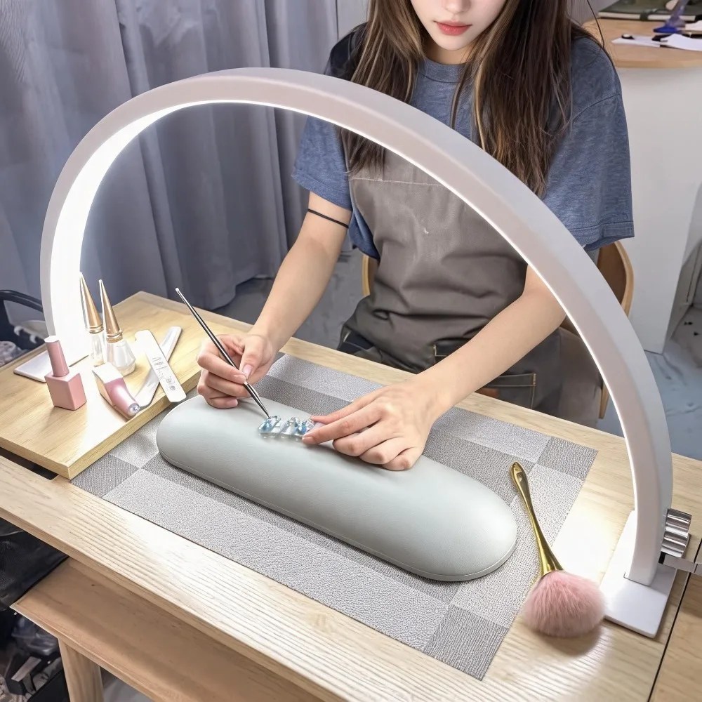 50W Half Moon Nail Lamp LED 3 Color Adjustable Half Moon Light For Nail Beauty Eyelash Extension Eyebrow Tattoo Salon Lighting
