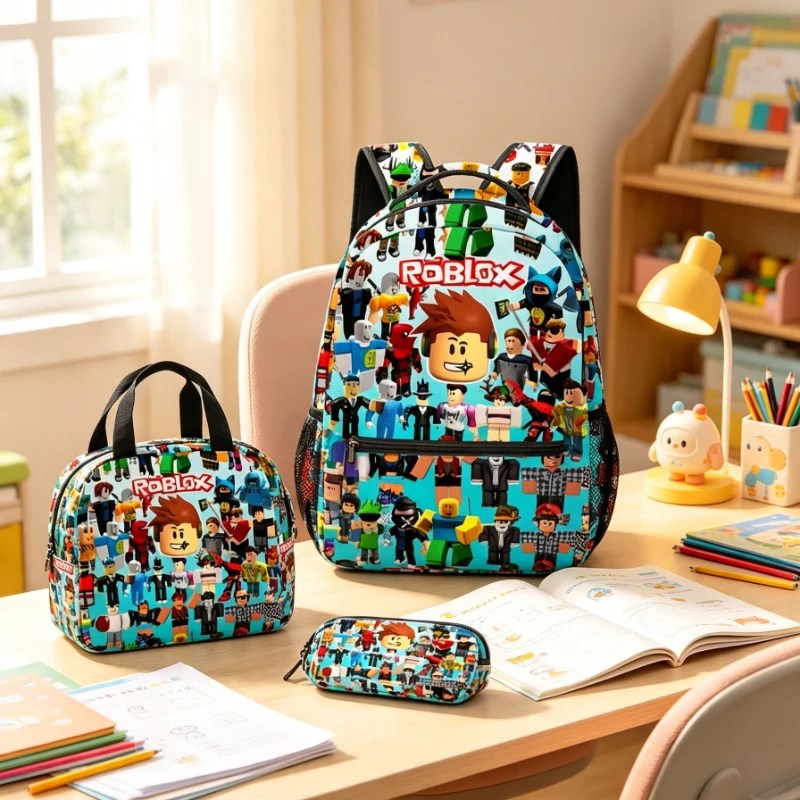 3 stks/set Game Roblox Cartoon Anime Schooltas Lunchtas Etui Set Student Rugzak Verjaardagscadeaus 3 stks/set Game Roblox Cartoon Anime Schooltas Lunchtas Etui Set Student Rugzak Verjaardagscadeaus