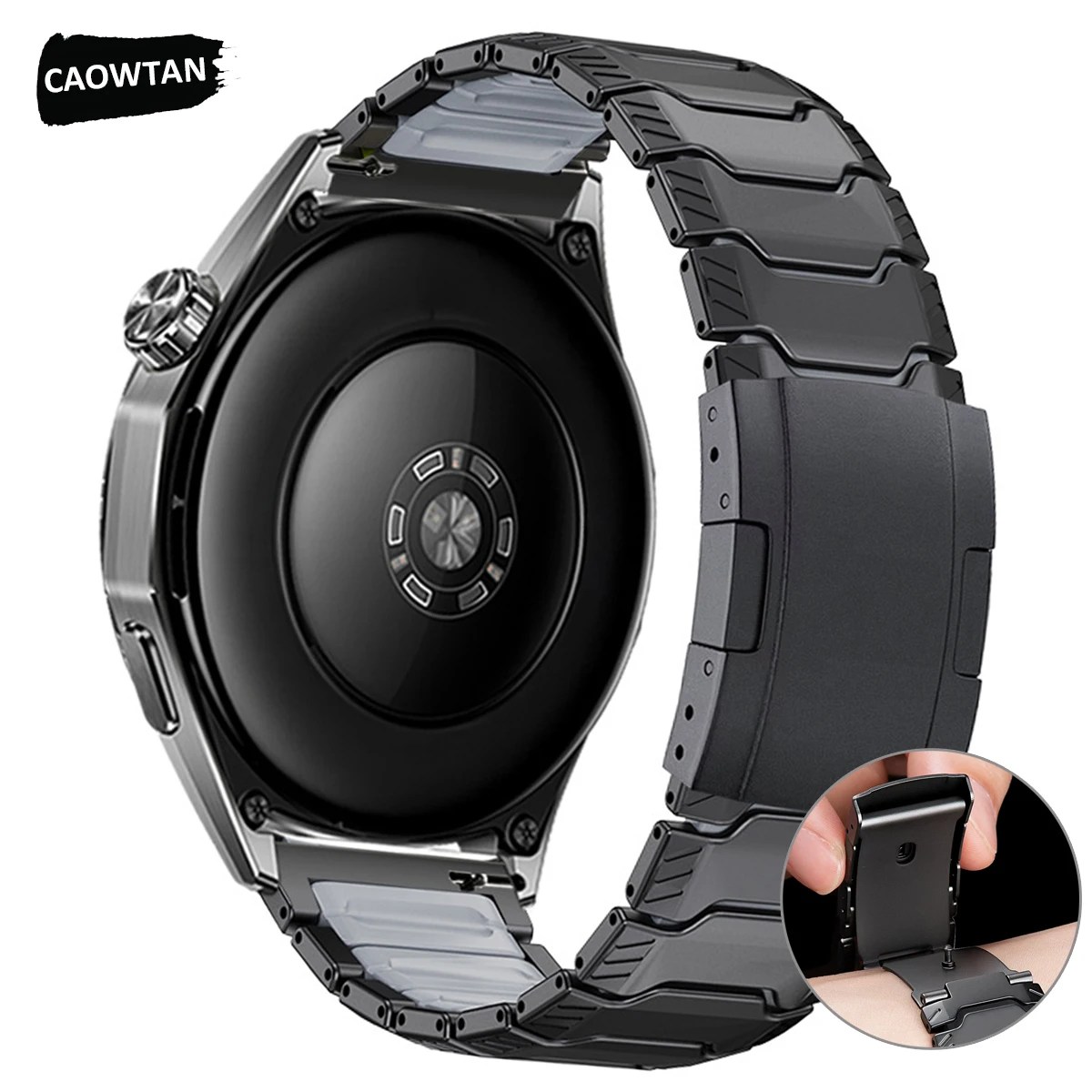 22mm Titan-Silikon-Armband für Huawei GT6 6Pro Watch 5 46MM/GT4 Metall-Sportarmband für Huawei Watch 4Pro/Watch Ultimate 2 22mm Titan-Silikon-Armband für Huawei GT6 6Pro Watch 5 46MM/GT4 Metall-Sportarmband für Huawei Watch 4Pro/Watch Ultimate 2
