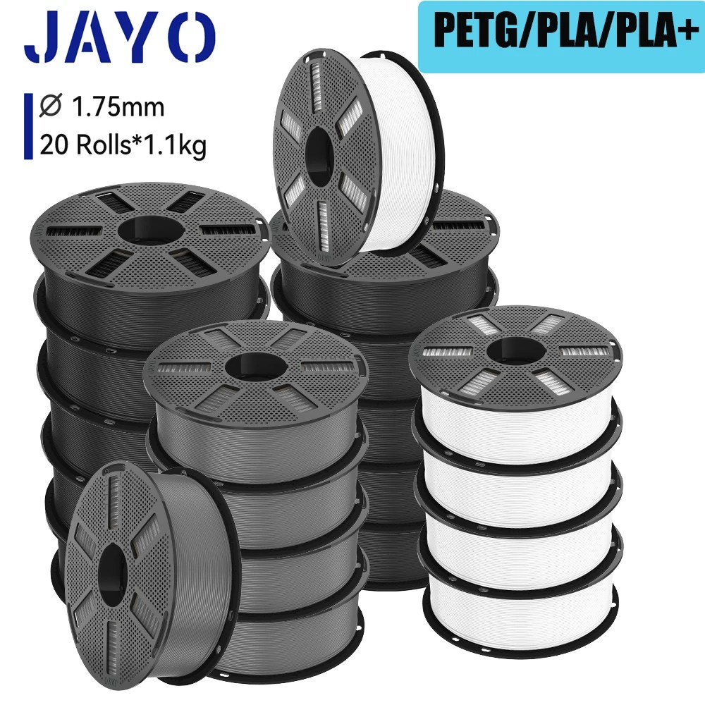 JAYO pla plus petg PLA 3D Printer Filament 20Rolls PETG/PLA+ filament 175mm ללא בועות חלק אופציונלי עבור Bambu FDM 3D Printer JAYO pla plus petg PLA 3D Printer Filament 20Rolls PETG/PLA+ filament 175mm ללא בועות חלק אופציונלי עבור Bambu FDM 3D Printer