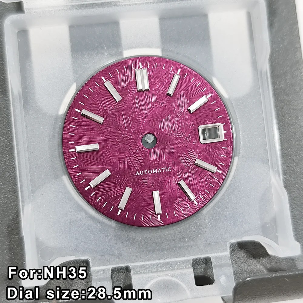 NH35 Dial Wine Red Watch Dial NH35 White Birch Tree Pattern Automatic Dial NH35 Face Silver Scale Multi-Color Dial Accessories