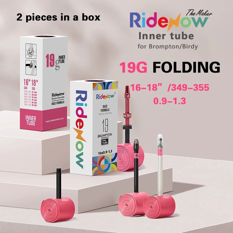 RideNow 16/18 אינץ 'אופניים מתקפלים 19g TPU צינור פנימי 349/355 0.9-1.3 פלסטיק / סגסוגת גזע ולב 2 חתיכות RideNow 16/18 אינץ 'אופניים מתקפלים 19g TPU צינור פנימי 349/355 0.9-1.3 פלסטיק / סגסוגת גזע ולב 2 חתיכות