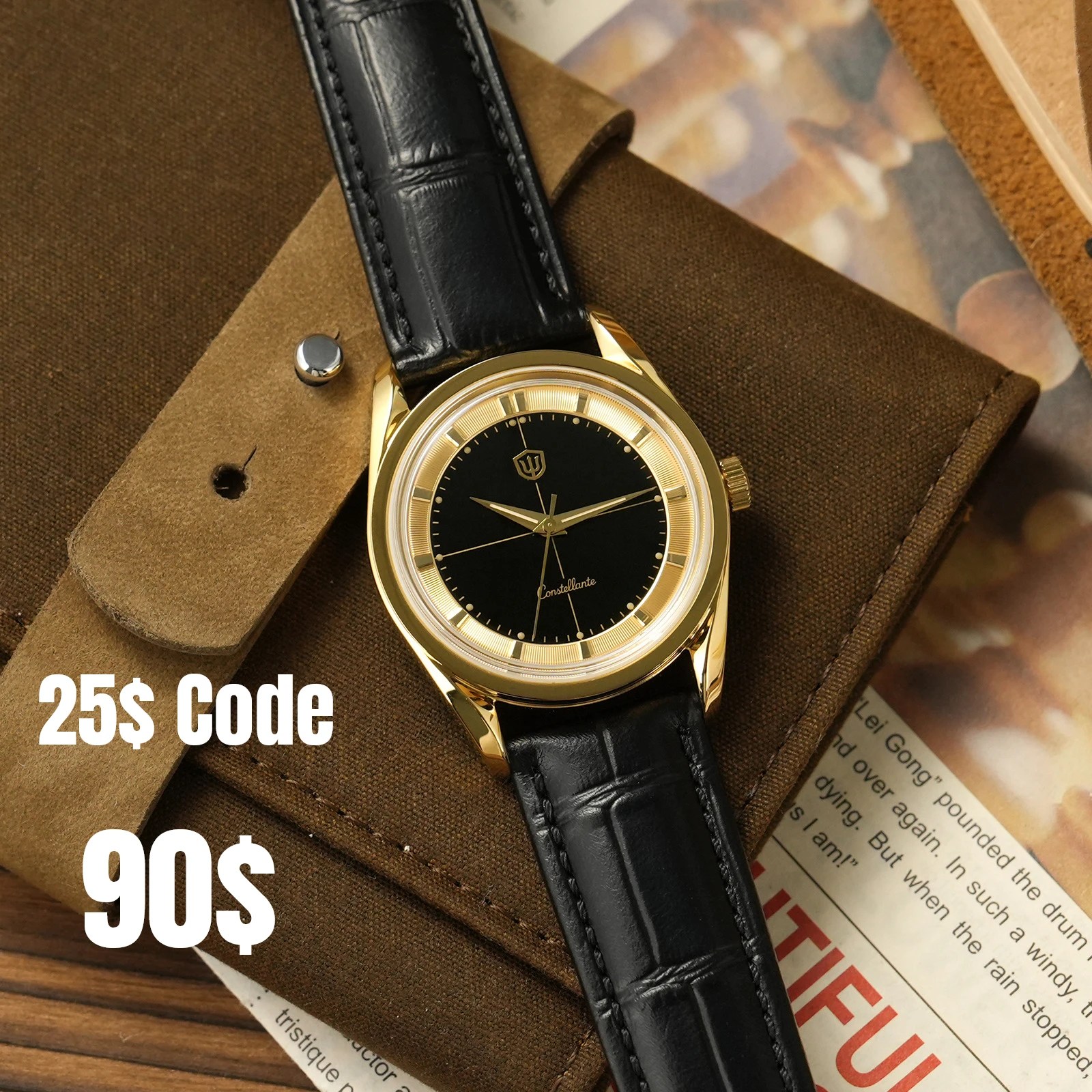 Reloj Watchdives WD1954 de 36 mm, Cuarzo VH31, Segundero Continuo, Cristal de Zafiro, Resistente al Agua 100M, BGW9 Lume, Clásico para Hombre Reloj Watchdives WD1954 de 36 mm, Cuarzo VH31, Segundero Continuo, Cristal de Zafiro, Resistente al Agua 100M, BGW9 Lume, Clásico para Hombre