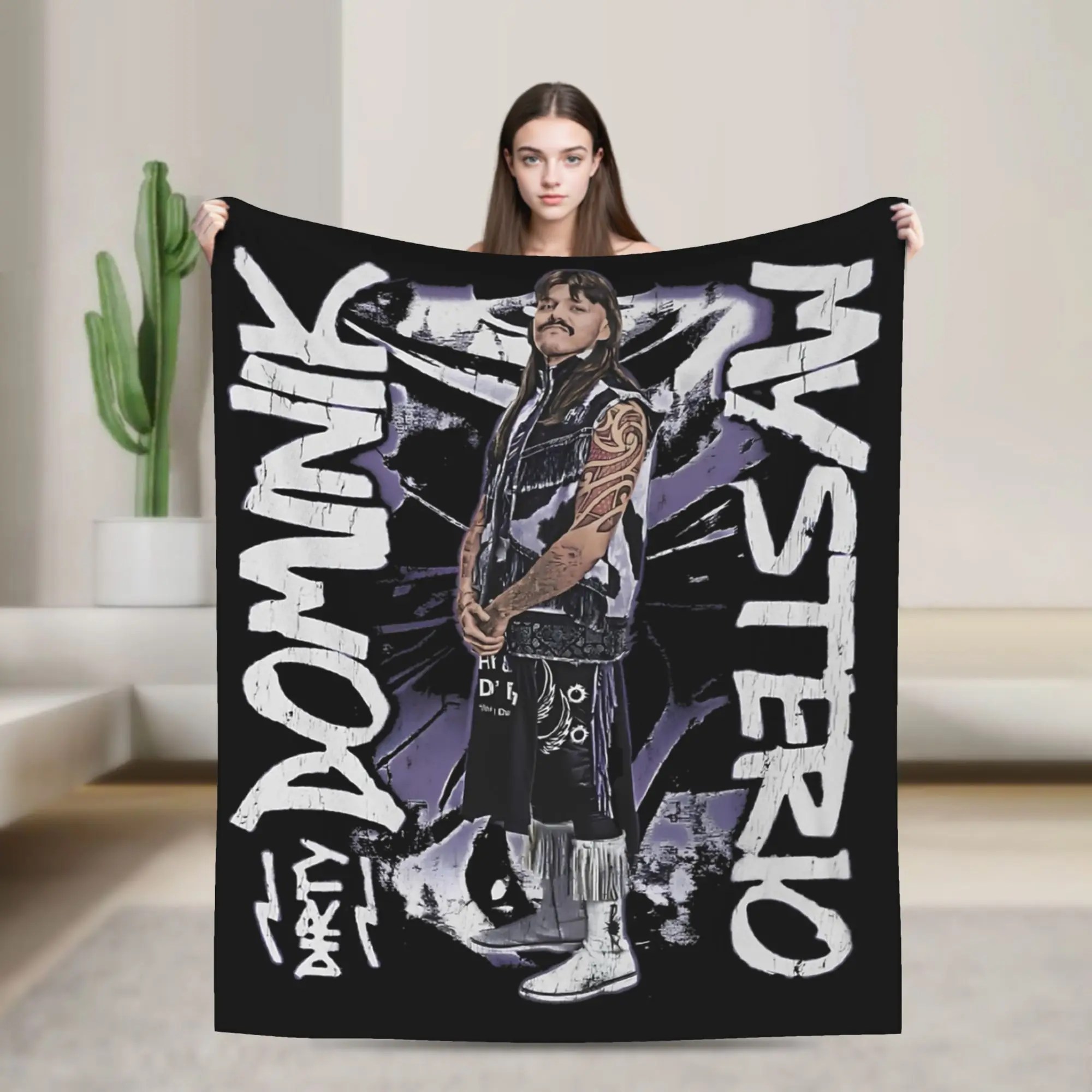 Dominik Mysterio Blanket Flannel Spring Autumn   Multifunction Lightweight Throw Blankets for Bed Outdoor Bedspread