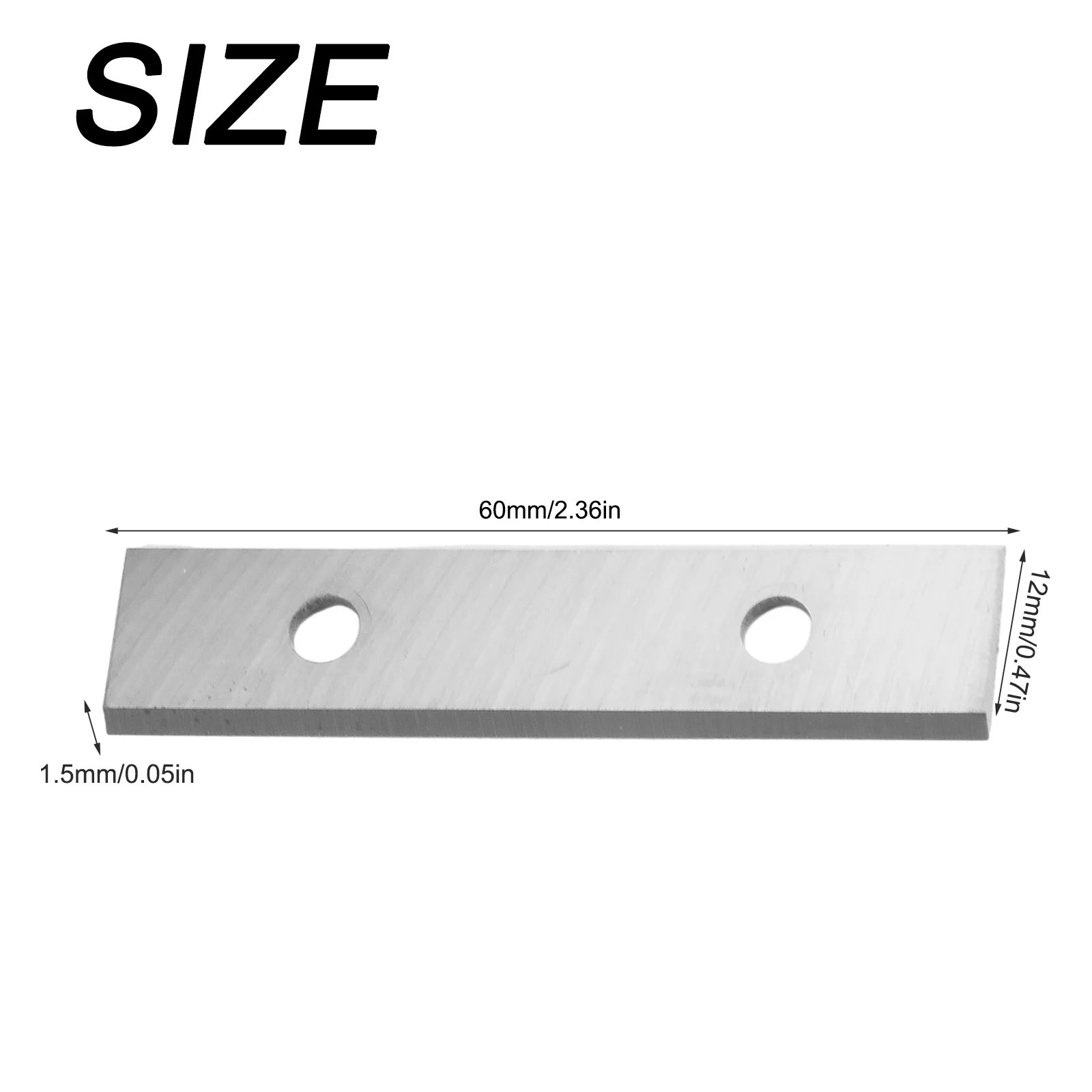60 X 12 X 1.5mm Paint Scraper Inserts Power Tool Accessory High Hardness Solid Carbide Material Rectangular Shape