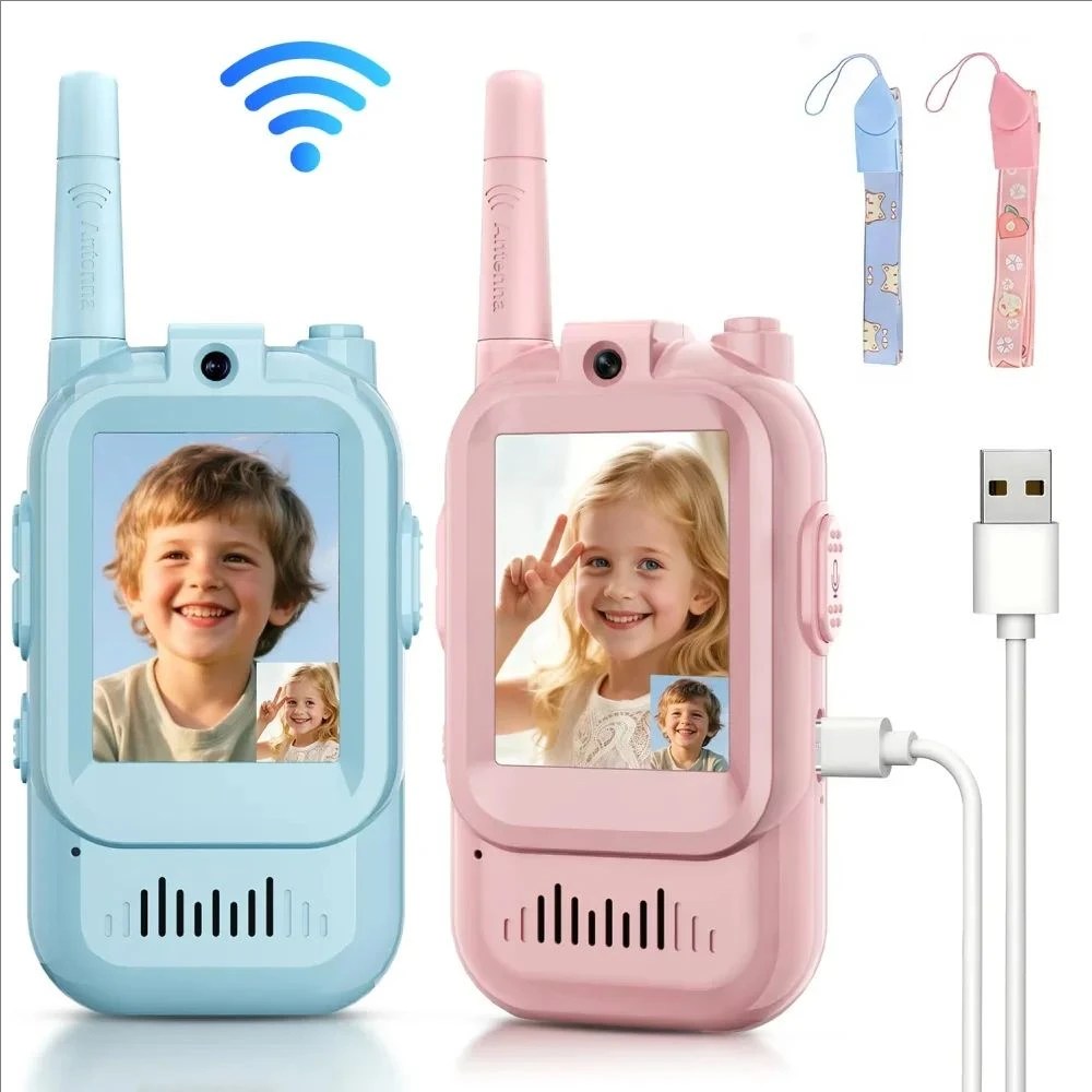 Confezione da 2 Walkie Talkie con Video per Bambini, Ricaricabili, Giocattoli per Interni, Campeggio, Viaggi, Regali di Compleanno per Bambini dai 3 ai 12 Anni Confezione da 2 Walkie Talkie con Video per Bambini, Ricaricabili, Giocattoli per Interni, Campeggio, Viaggi, Regali di Compleanno per Bambini dai 3 ai 12 Anni