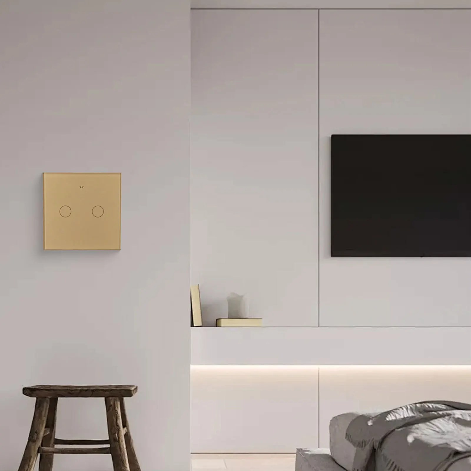 Capacitor Touch Switch Smart Light Switch Home Automation Control Smart Home Device 2 Gang Smart Switch For Tuya App