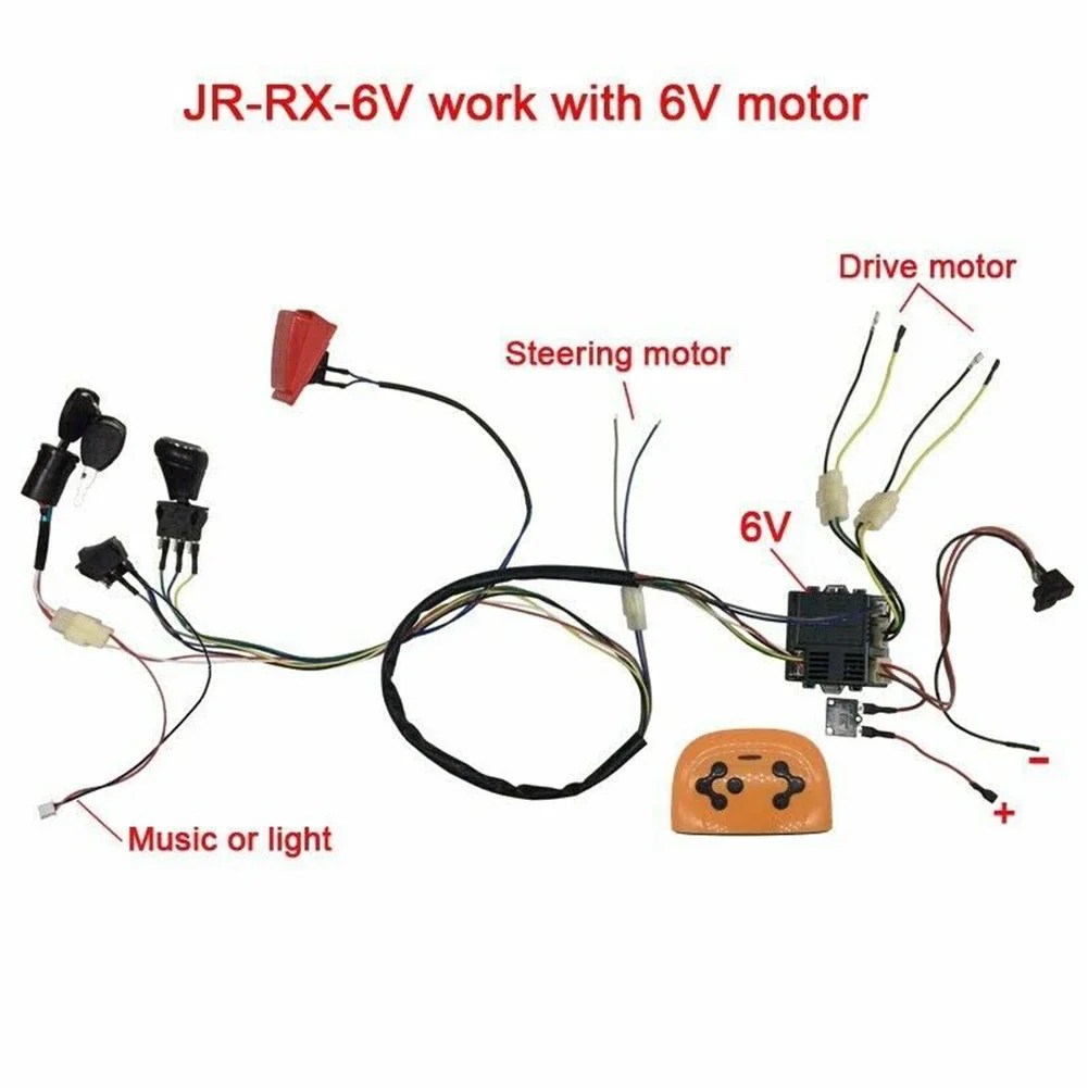 Electric Vehicle Wire Switch Kit Key button Switch JR 12V JR 6V Kids Ride On RX37 RX37 2 Weelye DIY Durability