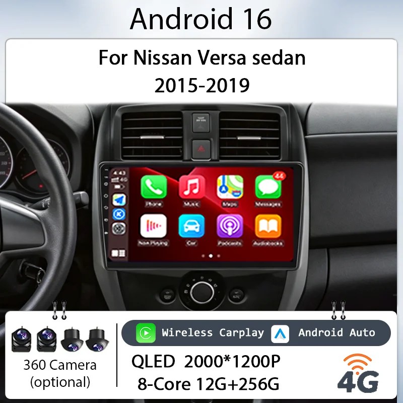 מערכת סטריאו לרכב ניסאן ורסה סדאן 2015-2019, מסך מגע 10 אינץ' אנדרואיד 16 IPS HD, נגן מולטימדיה, קארפליי אלחוטי, GPS, בלוטות' מערכת סטריאו לרכב ניסאן ורסה סדאן 2015-2019, מסך מגע 10 אינץ' אנדרואיד 16 IPS HD, נגן מולטימדיה, קארפליי אלחוטי, GPS, בלוטות'