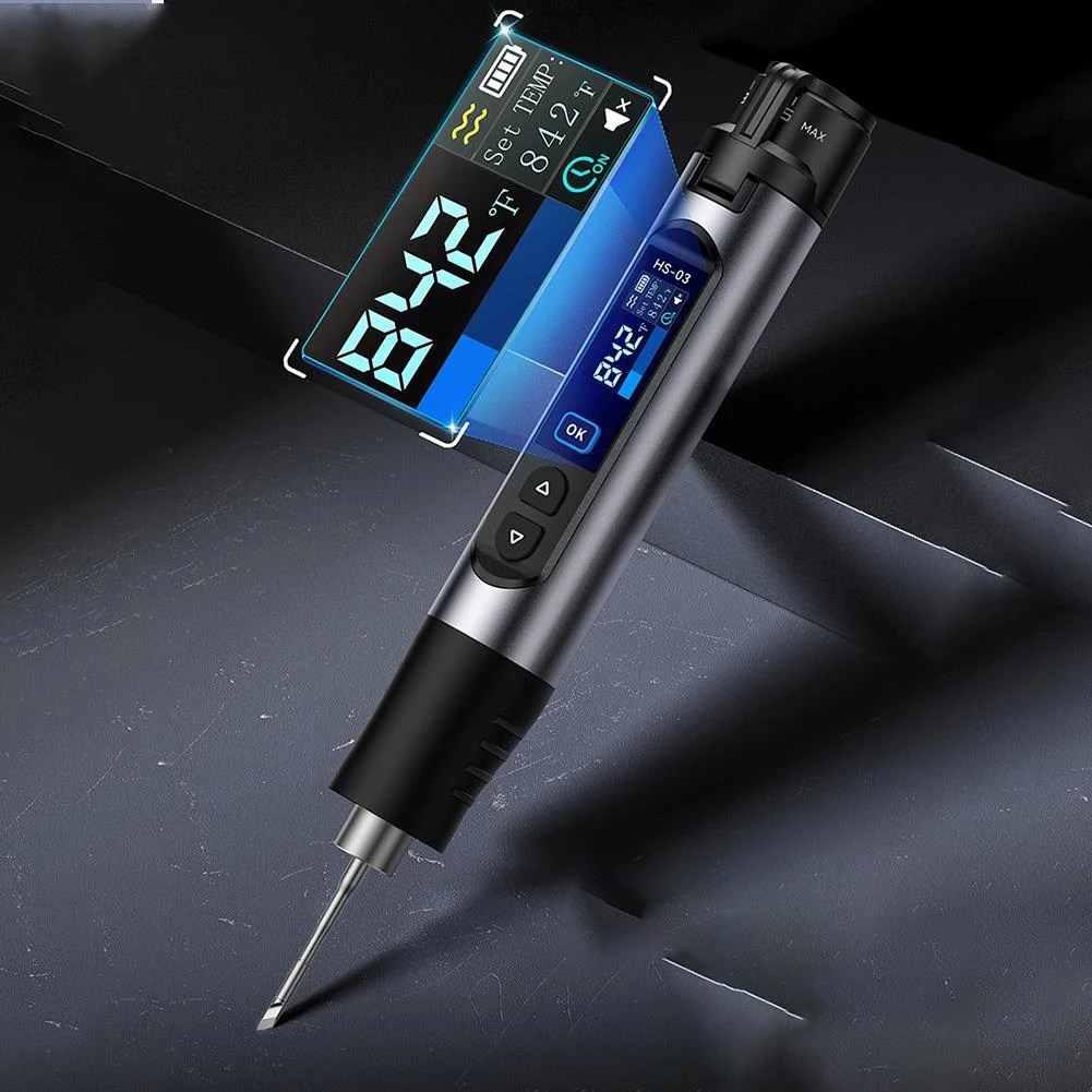 100-450 212-842 F USB-C Soldering Iron Precise Temperature Control Iron Battery Powered Iron 0.96 IPS Screen F210 Soldering Tip