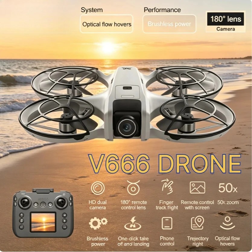 Original V666 GPS Mini Foldable Drone 8K 5G WIFI Brushless Obstacle Avoidance Altitude Hold Headless RC Quadcopter