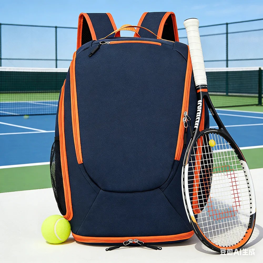 40L 多機能バドミントンテニスラケットバッグ ドライウェット分離型バスケットボールスポーツバックパック 独立したシューズコンパートメント付き