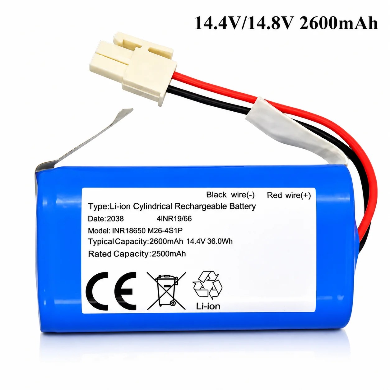 Batterie au Lithium 14.4v/14.8V 2600mah Compatible avec ILIFE A4 A4s V7 A6 A9 V7s Plus Robot aspirateur 18650-4S1P Batteria Batterie au Lithium 14.4v/14.8V 2600mah Compatible avec ILIFE A4 A4s V7 A6 A9 V7s Plus Robot aspirateur 18650-4S1P Batteria