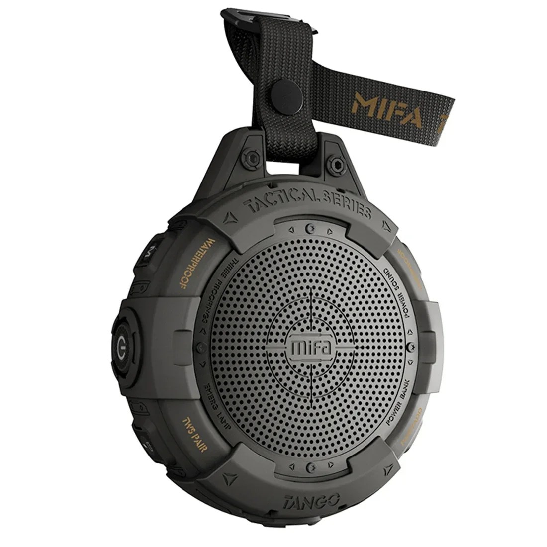 Mifa Tango ポータブル Bluetooth スピーカー、懐中電灯付き、IP67 防水、耐衝撃、強力な低音で 25 時間再生可能。