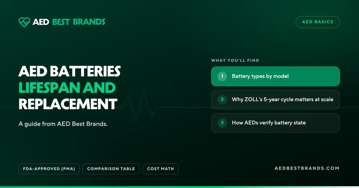 AED Best Brands thumbnail: AED batteries lifespan and replacement
