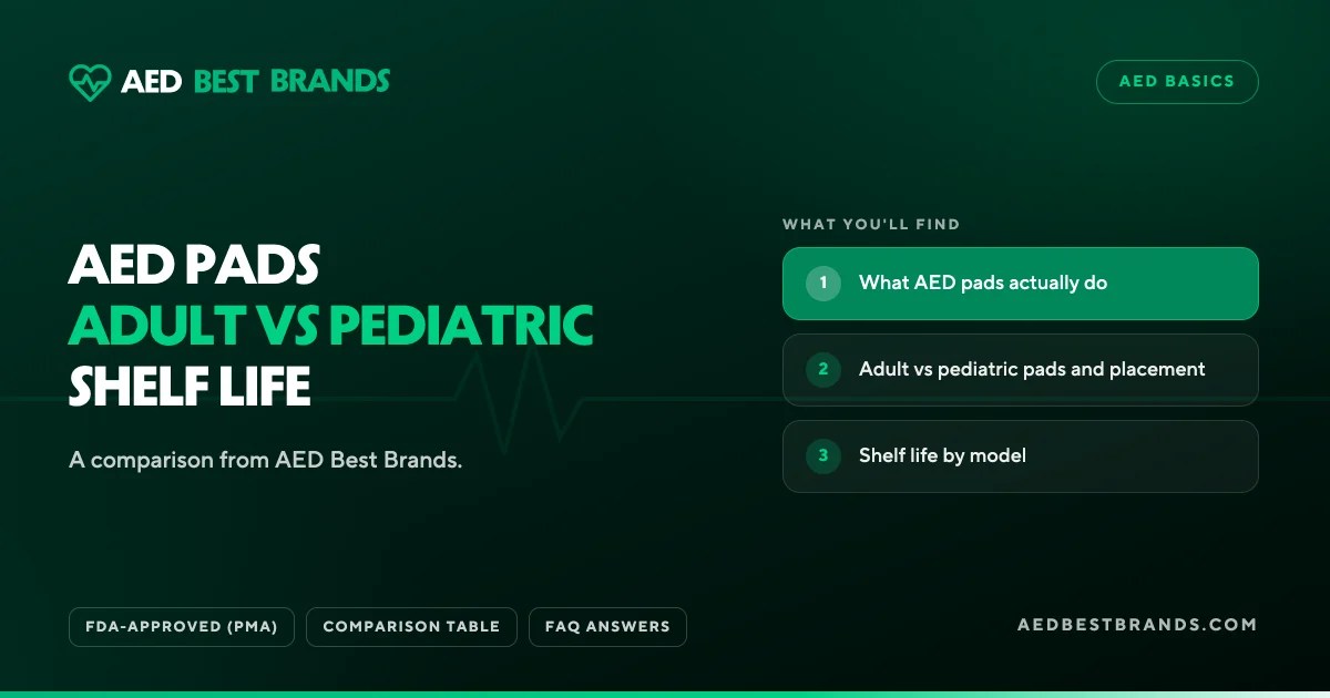 AED Best Brands thumbnail: AED pads adult vs pediatric shelf life