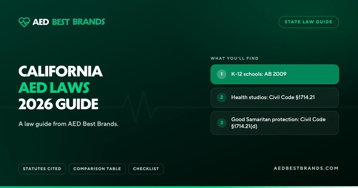 AED Best Brands thumbnail: California AED laws 2026 guide