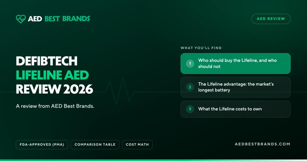 AED Best Brands thumbnail: Defibtech Lifeline AED review 2026