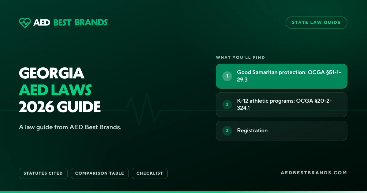 AED Best Brands thumbnail: Georgia AED laws 2026 guide