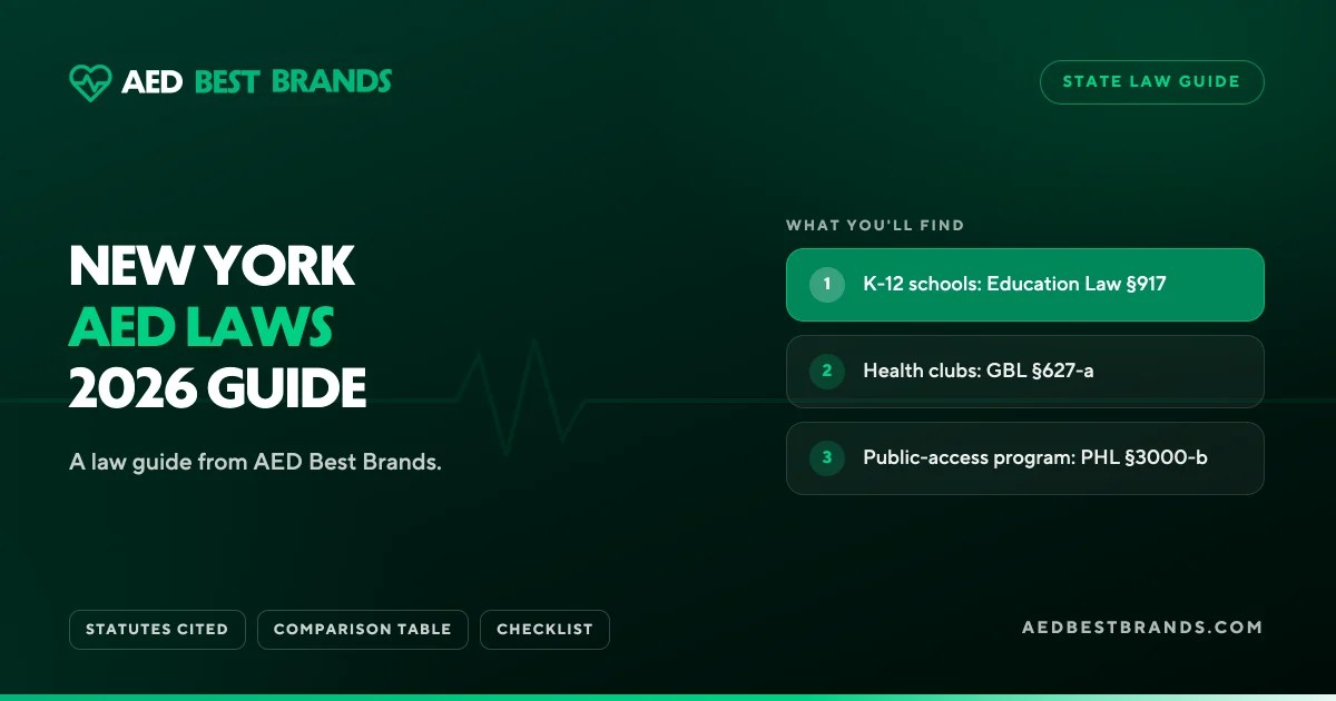 AED Best Brands thumbnail: New York AED laws 2026 guide